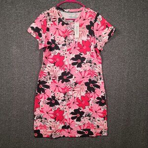 NWT JUICY COUTURE Tunic Women's Large Pastel Pink Floral T-Shirt Dress